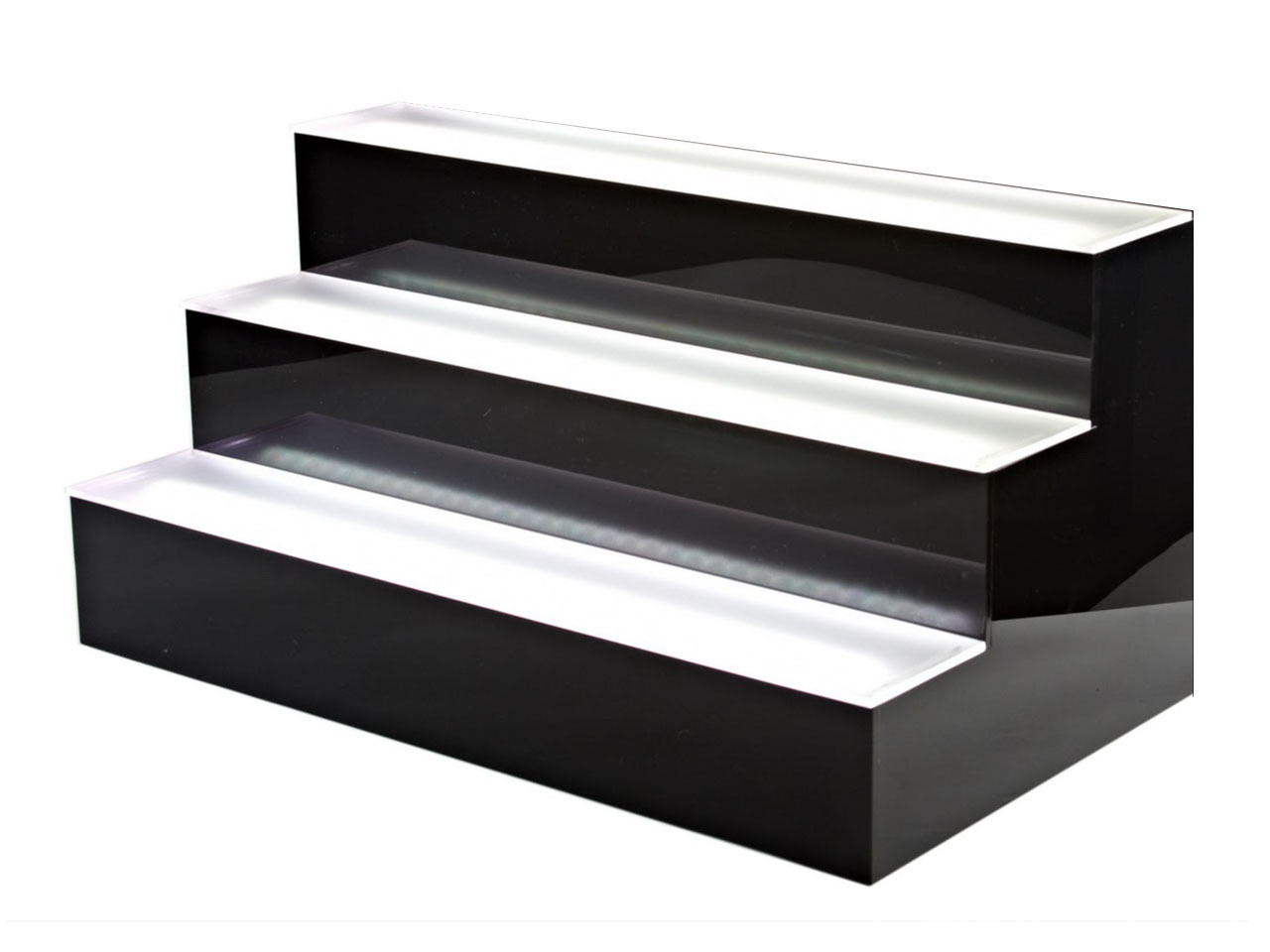 3 Step LED Display Shelf, Lighted Bar Shelves