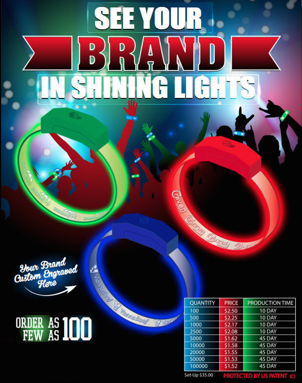 Glow Bracelets Light Up LED Wristbands - Glow In The Dark Store