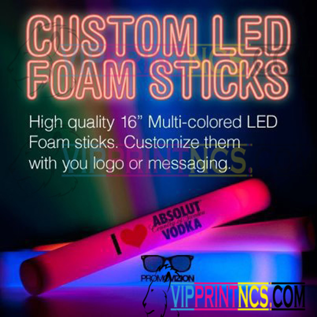 16 CUSTOM LED FOAM STICKS - 16 INCH (HIGH QUALITY) (7