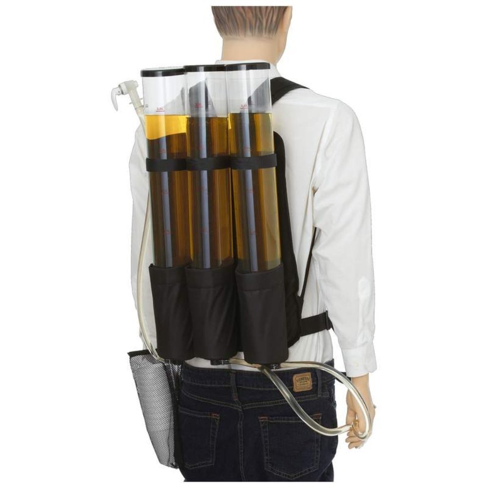 Dual Tank Drink Beverage Dispenser Backpack Beer Liquid Shot Pump Gun Pub  3+3 L