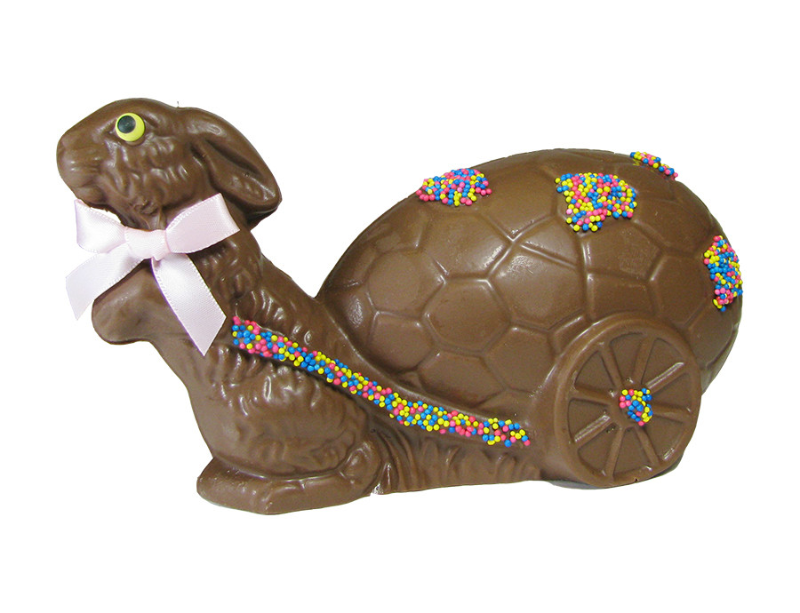 Bunny Pulling Egg Hollow Chocolate Rabbit | Schwartz Candies