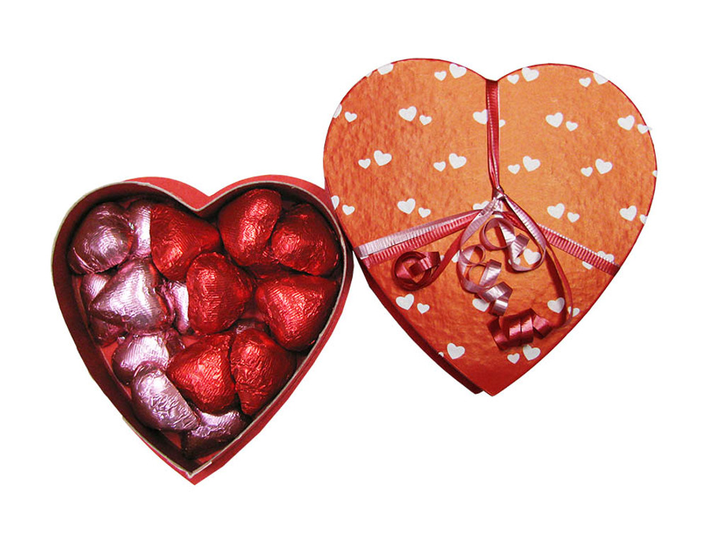 Foiled Solid Chocolate Hearts-Small