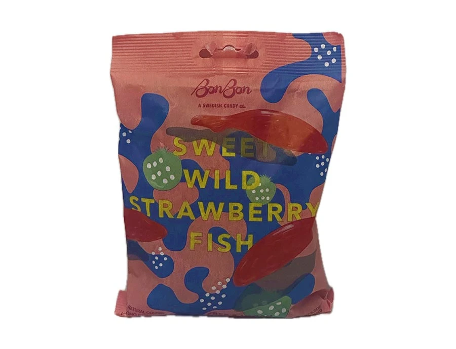 Sweet Wild Strawberry Fish-Swedish Candy-  Vegan/Gluten-Free