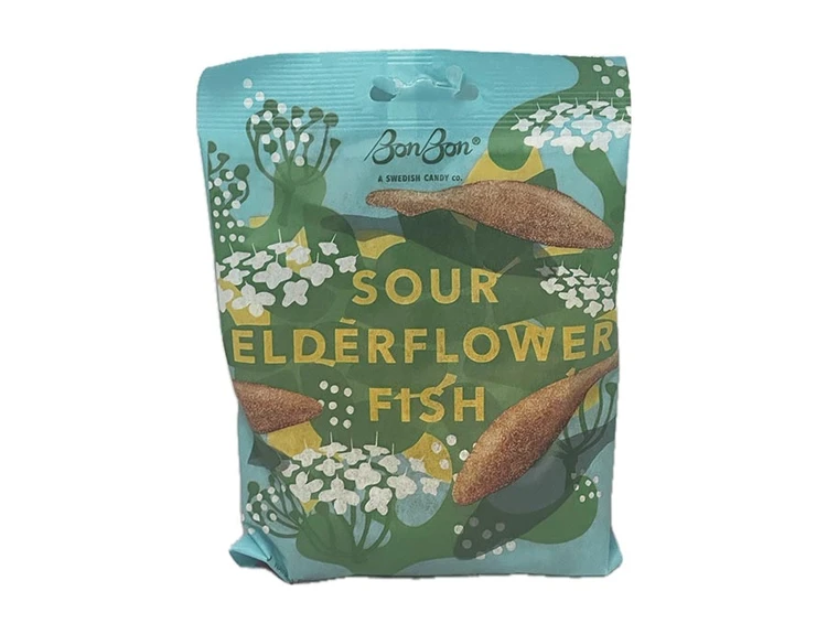 Sour Elderflower Fish-Swedish Candy-  Vegan/Gluten-Free