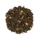 Mindful Green loose-leaf tea blend featuring Chinese sencha green tea and natural vanilla bean pieces.