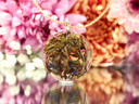 Back of I Set My Intention pendant showing white tea and botanicals preserved in eco resin