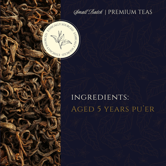 Winter Harvest ingredient image featuring ethically sourced five-year-aged pu’er tea leaves.