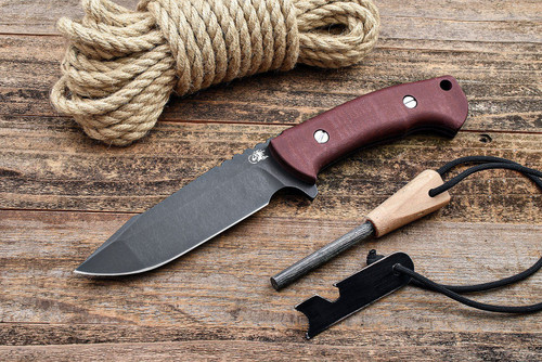 The Ranch Harpoon Spanto -Battle Black- Maroon Micarta The Ranch Harpoon Spanto -Battle Black- Maroon Micarta