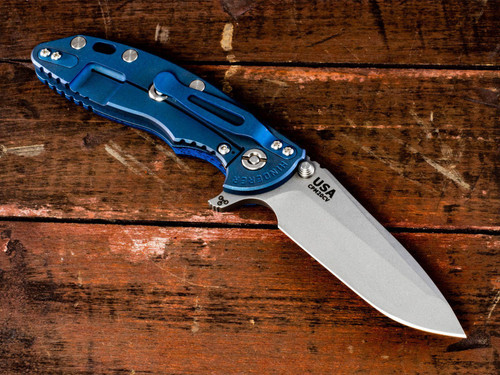 XM-18 3.5" Spearpoint-Working Finish Blade-Battle Blue Lockside-Blue/Black G10