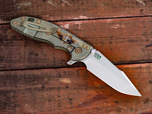 XM-18 3.5"-Skinny Harpoon Spanto-Containment Series-Stonewash-Battle Green/Silver-OD Green G10-Lockside