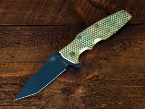 Eklipse-Tanto-S45VN-DLC-Textured LS-Brass Scale-Brass Hardware-Scale Side