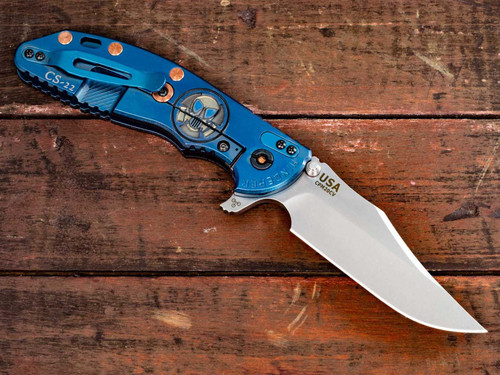 XM-24 Bowie-Containment Series-Stonewash-Blue-Burgundy Micarta