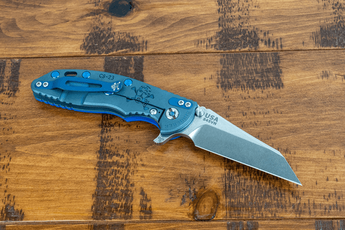 XM-18 3.5" Fatty Wharncliffe-S45VN-Containment.Series-Blue G10-Titanium Stonewash Blue Hardware