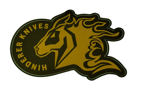 Rick Hinderer Knives Logo- Brown/Yellow