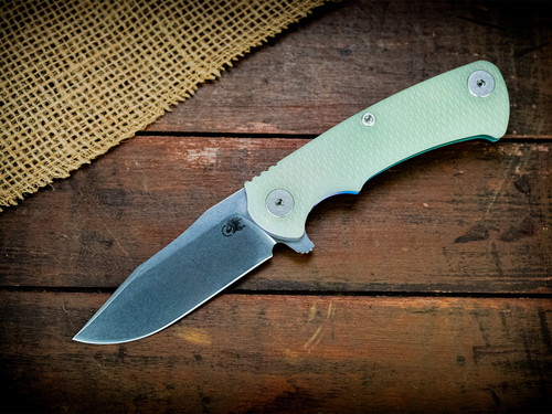 Project X-Clip Point-S45VN-Stonewash Blade-Bead Blast Special Ano-Translucent Green G10