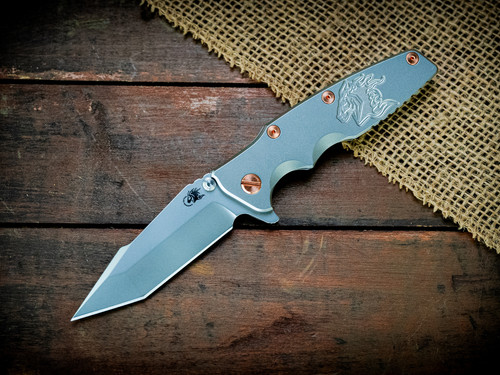 Eklipse-Harpoon Tanto-S45VN-Bead Blast Full Ti-Milled Horsehead-Copper Hardware