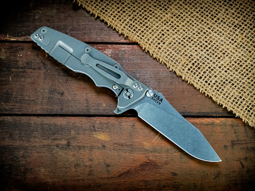 Assembly Special-Eklipse 3.5"-S45VN-Slicer-Hollow Ground-Working Finish Full Ti-Milled Horsehead-Working Finish Titanium Hardware-Lockside