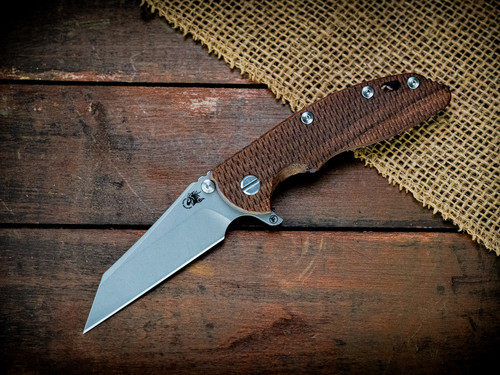 Assembly Special-XM-18 3.5" Fatty Wharncliffe-S45VN-Battle Purple-Textured Walnut-Scale Side