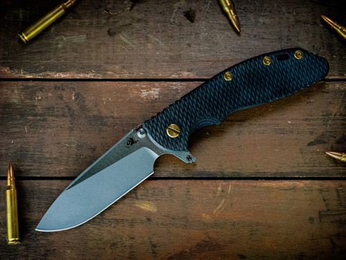 XM-24-S45VN-Slicer-Hollow Ground-Two Tone-Battle Black-Black Micarta-Brass Hardware