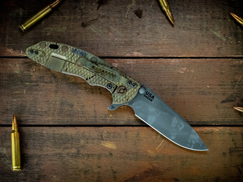 XM-18 3.5-Slicer Hollow Ground-S45VN-BPU907-Textured Lockside-Textured Ti Horsehead