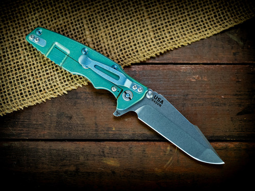 Eklipse-S45VN-Harpoon Spanto-Stonewash Blue/Green-Blue G10-Light Blue Ti Hardware
