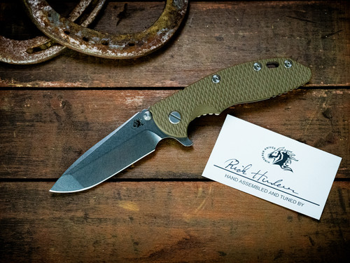 Rick's Reserve-XM-18 3.5" Spanto-S45VN-Stonewash-OD Green G10-Scale Side
