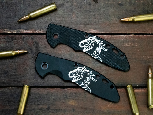 CAT-3.5″ XM18 Titanium Scale-Milled Horse Head Logo-Matte Black DLC-Silver/DLC