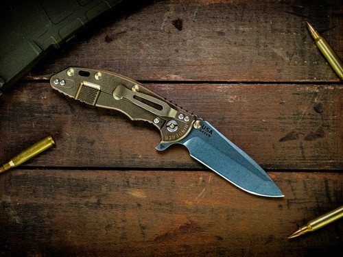 Assembly Special-XM-18 3.5" Spanto-S45VN-Stonewash Bronze-Translucent Green G10-Gold Titanium Hardware/TS-Lockside