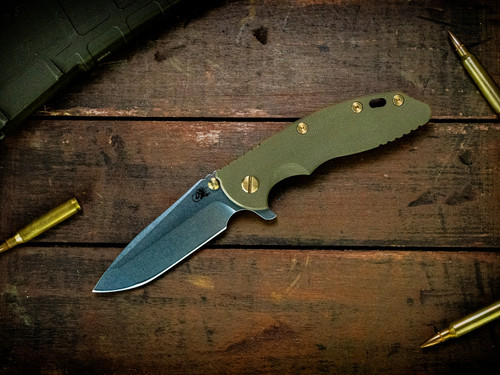 Assembly Special-XM-18 3.5" Spanto-S45VN-Stonewash Bronze-Smooth OD Green G10-Brass Hardware/Titanium TS-Scale Side