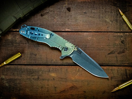 XM-18 3.5" Spanto-S45VN-Stonewash Special Ano-Smooth Black Micarta-Blue Ti Hardware/HMBS/TS