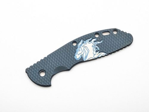 XM-24-Titanium Scale-Textured-Milled Horse Head Logo-Battle Blue-Blue/Silver
