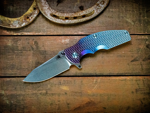 Assembly Special-Jurassic-Slicer Hollow Ground-Magnacut-Full Titanium Blue/Purple Fade-Titanium Hardware/TS-Holey Clip-Scale Side