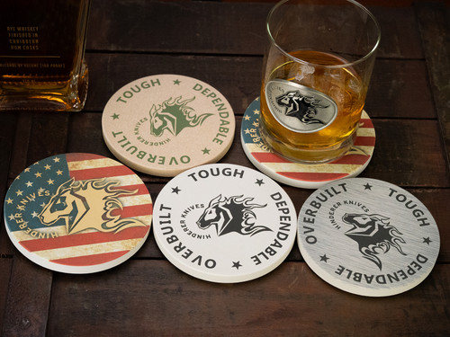 CAT-Rick Hinderer Knives Stone Coasters Set of 4