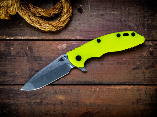 XM-18 3.5" Spanto-S45VN-Stonewash Blue/Purple-Chartreuse G10-Black Nitride Hardware/Holey ClipAssembly Special-XM-18 3.5" Spanto-S45VN-Stonewash Blue/Purple-Chartreuse G10-Black Nitride Hardware/Holey Clip-Scale Side