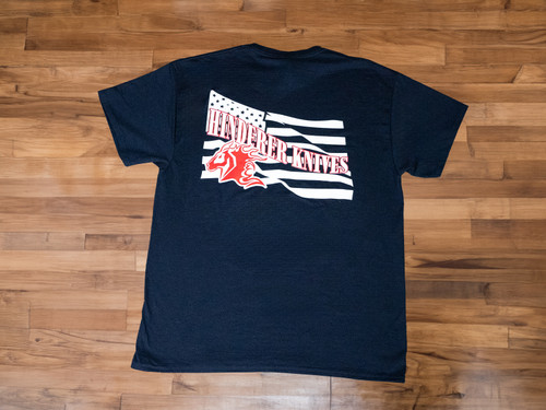 Hinderer Waving Flag - T-shirt - Navy - Back