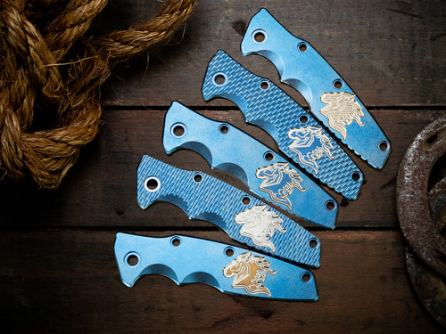 CAT-Eklipse 3.5" Skinny Titanium Scale-Milled Horse Head Logo-Stonewash Blue