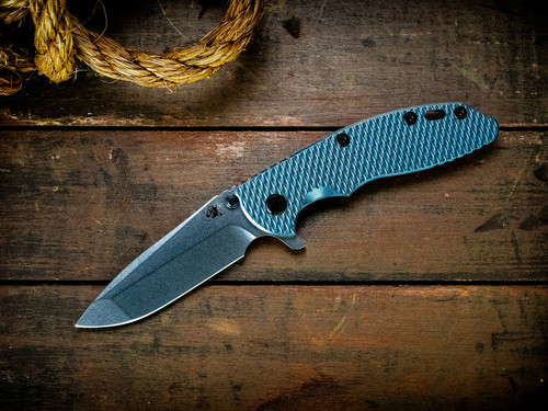 Assembly Special-XM-18 3.5" Spanto-20CV-Full Titanium-Stonewash Blue-Black Nitride Hardware-Scale Side