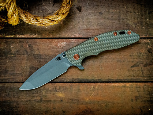Assembly Special-XM-18 3.5" Spanto-20CV-Full Titanium-Working Finish Green/Blue-Copper Hardware-Scale Side