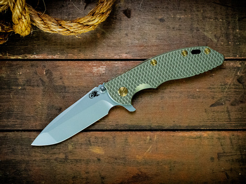 Assembly Special-XM-18 3.5" Spanto-20CV-Full Titanium-Bead Blast Green-Brass Hardware-Scale Side