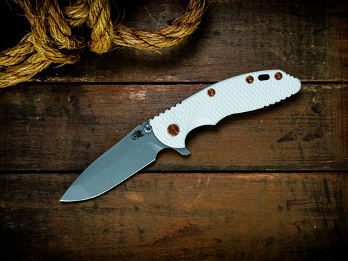 Assembly Special-XM-18 3.5" Spanto-20CV-Battle Blue-White G10-Copper Hardware-Scale Side