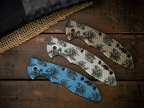 CAT-3.5" XM18-Skinny Titanium Scale-Textured-Chaos Horsehead Deep Laser-Stonewash