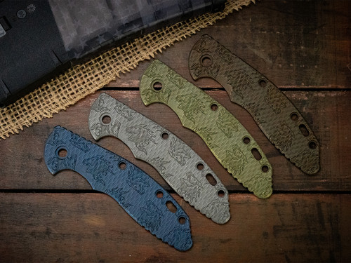 CAT- XM18-3.5"-Skinny Titanium Scale-Textured-Chaos Horsehead Deep Laser-Working/Battle Finish