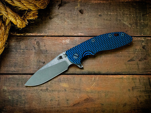 Assembly Special-XM-18 3.5"-20CV-Slicer-Hollow Ground-Working Finish Two Tone-Stonewash Blue-Blue/Black G10-Battle Blue Hardware-Scale Side