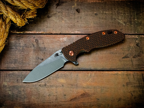 Assembly Special-XM-18 3.5"-20CV-Slicer-Hollow Ground-Working Finish Two Tone-Battle Green-Orange/Black G10-Copper Hardware-Scale Side