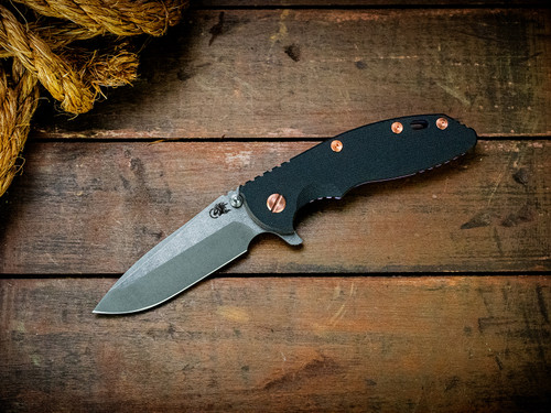 Assembly Special-XM-18 3.5"-20CV-Spanto-Working Finish Two Tone-Stonewash Purple-Smooth Black G10-Copper Hardware-Scale Side