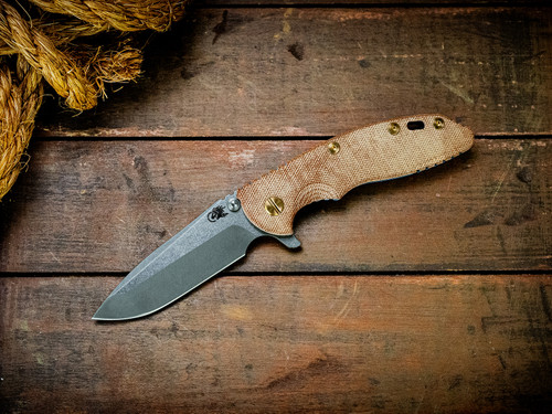 Assembly Special-XM-18 3.5"-20CV-Spanto-Working Finish Two Tone-Stonewash Blue-Smooth Natural Micarta-Brass Hardware-Scale Side