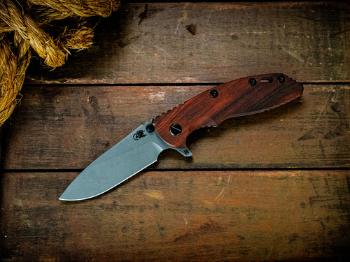 Assembly Special-XM-18 3.5"-20CV-Slicer-Hollow Ground-Battle Purple-Cocobolo-Black Nitride Hardware-Scale Side