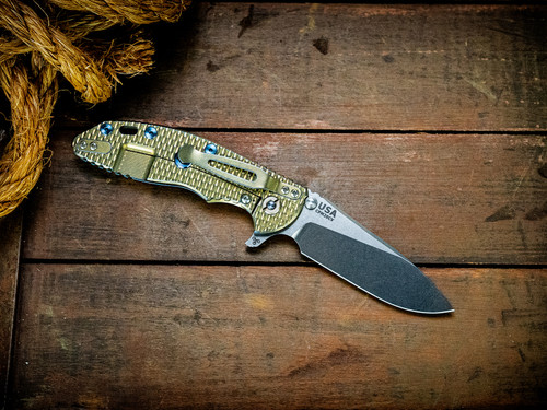 Assembly Special-XM-18 3.5"-20CV-Slicer-Hollow Ground-Two Tone Blade-Full Texture Titanium Gold/Blue-Blue Titanium Hardware-Lockside