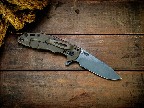 Assembly Special-XM-18 3.5"-20CV-Slicer-Hollow Ground-Two Tone Blade-Battle Bronze-Smooth Black G10-Black Nitride Hardware-Lockside