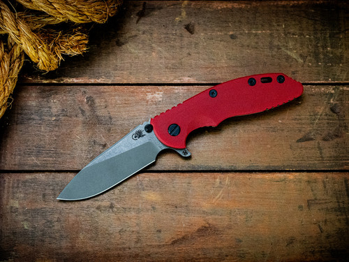 Assembly Special-XM-18 3.5"-20CV-Slicer-Hollow Ground-Two Tone Blade-Battle Bronze-Smooth Red G10-Black Nitride Hardware-Scale Side